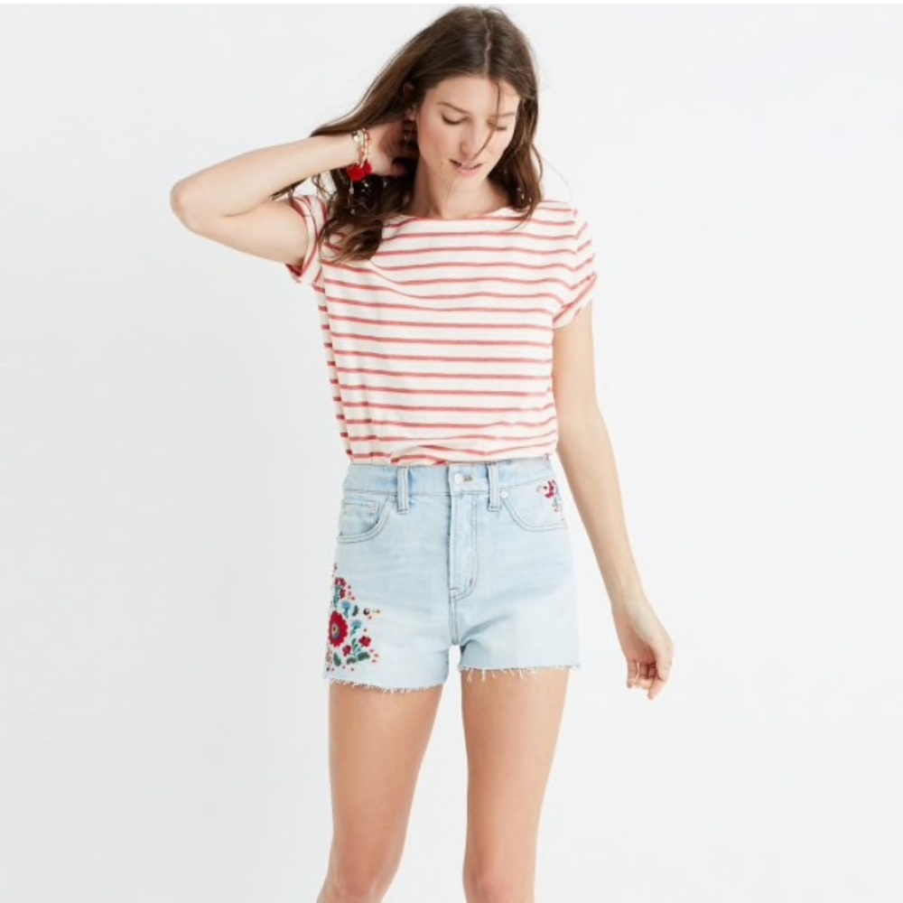 Madewell The Perfect Jean Short: Embroidered